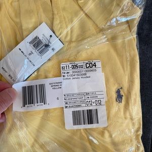 Polo Ralph Lauren BOY Cotton Jersey Hoodie (Long Sleeves) Shirt - YELLOW Size 6